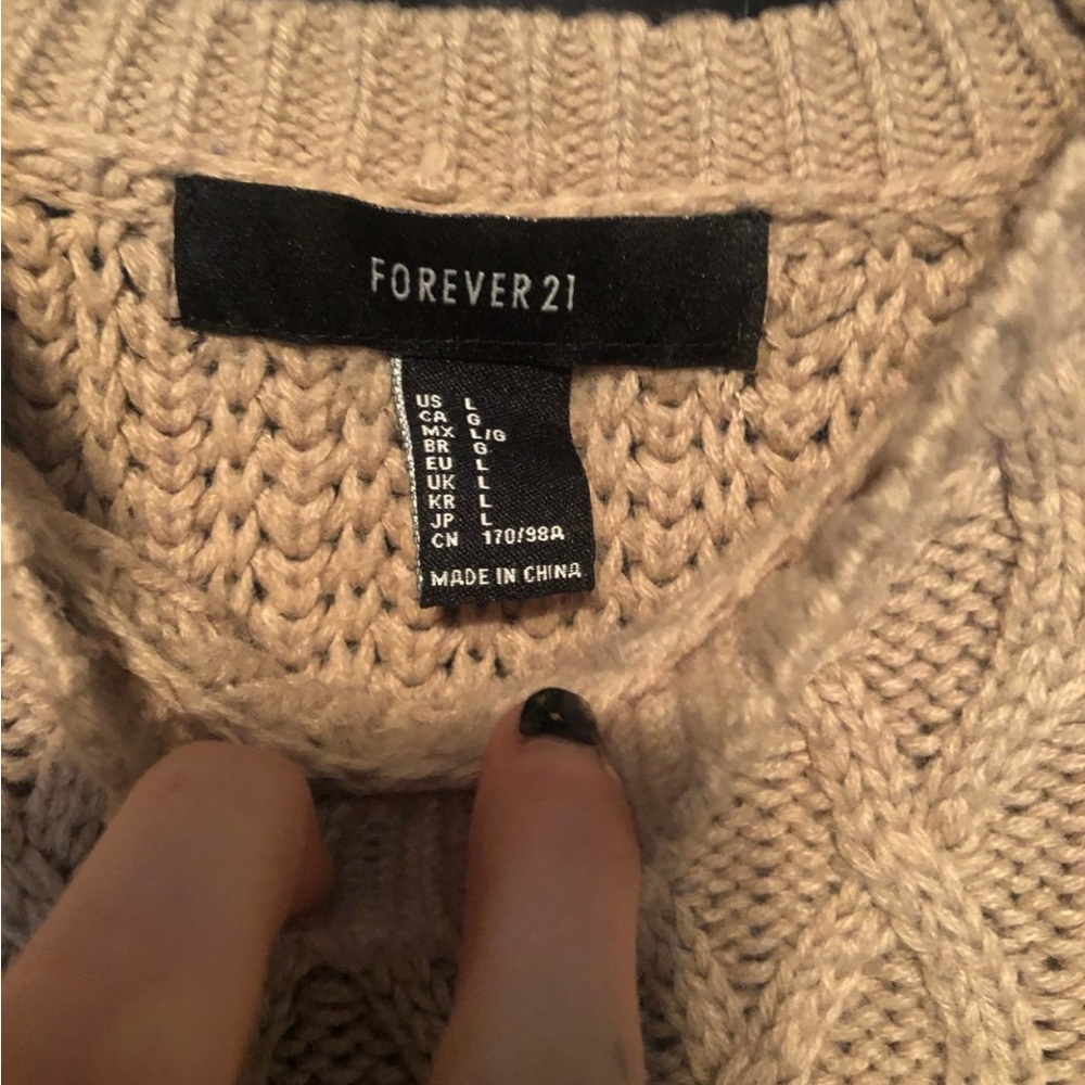 Forever 21 Beige Cable Knit Sweater